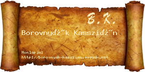 Borovnyák Kasszián névjegykártya